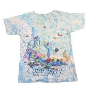 Liquid Blue Coral Reef T Shirt Vintage 1992 Tie Dye Aquatic Large Blue